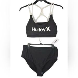 Hurley Black & White Bikini Set(Size 1x/3X)